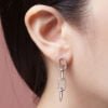Chain Wire Earrings (4 Chains) - Diamond Earrings