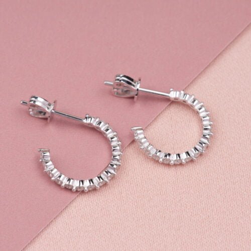 Dotted Wire Earrings - Diamond Earrings