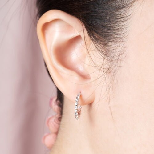 Dotted Wire Earrings - Diamond Earrings