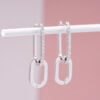 Double “U” Wire Earrings with Chain - Diamond Earrings