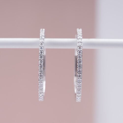 Double “O” Wire Earrings - Diamond Earrings