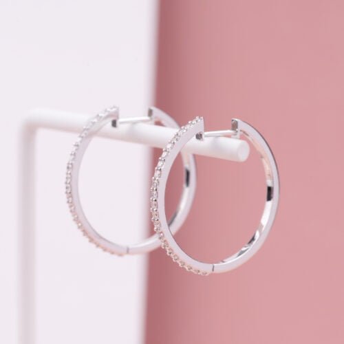 Double “O” Wire Earrings - Diamond Earrings