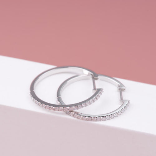 Double “O” Wire Earrings - Diamond Earrings