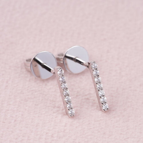 Mini ii Straight Wire Earrings - Diamond Earrings