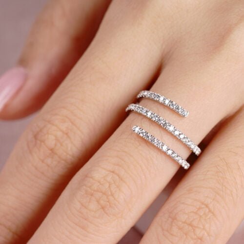 Spiral Wire Ring - Diamond Ring