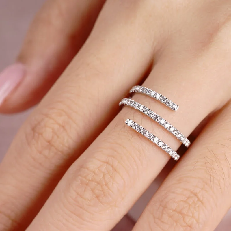 Spiral Wire Ring - Diamond Ring