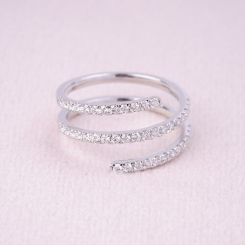 Spiral Wire Ring - Diamond Ring