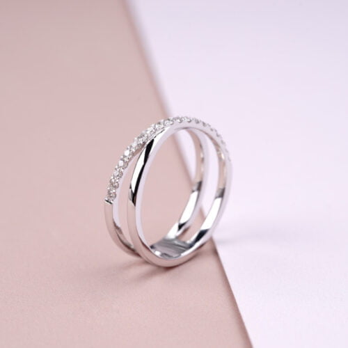 Crossed Wires ring - Diamond Ring