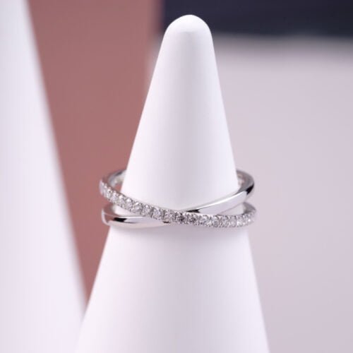 Crossed Wires ring - Diamond Ring